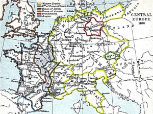 Центральная Европа в 1180 году.
